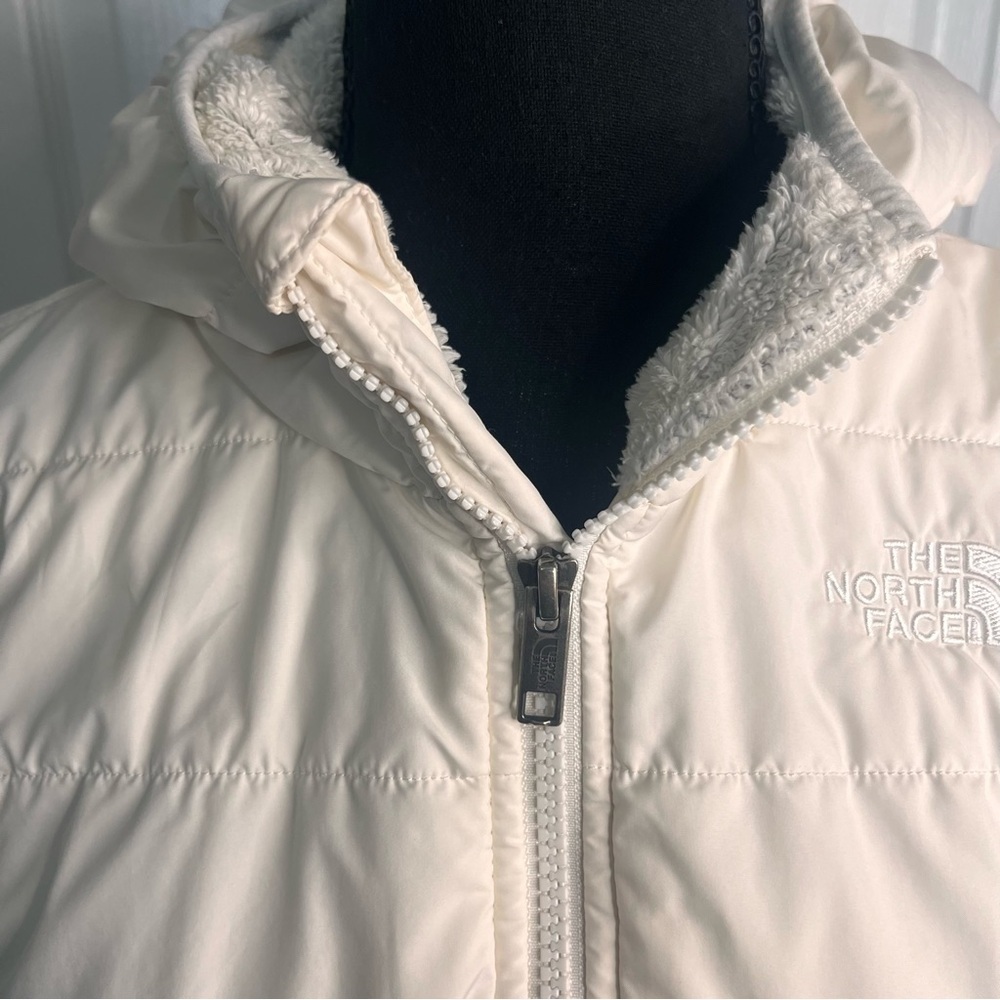 The North Face Girls Sherpa Mashup Full-Zip Hoodie Fleece Jacket Sz XL White - Picture 4 of 14